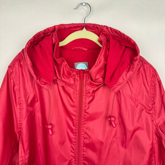 totes Pink Fleece Lined Removable Hood Zip Lightweight Windbreaker Jacket 3XL - Picture 3 of 15